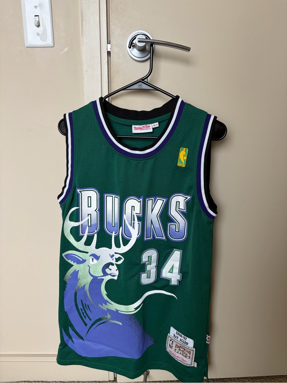 Mitchell & Ness Ray Allen Milwaukee Bucks Green 34 Team Jersey